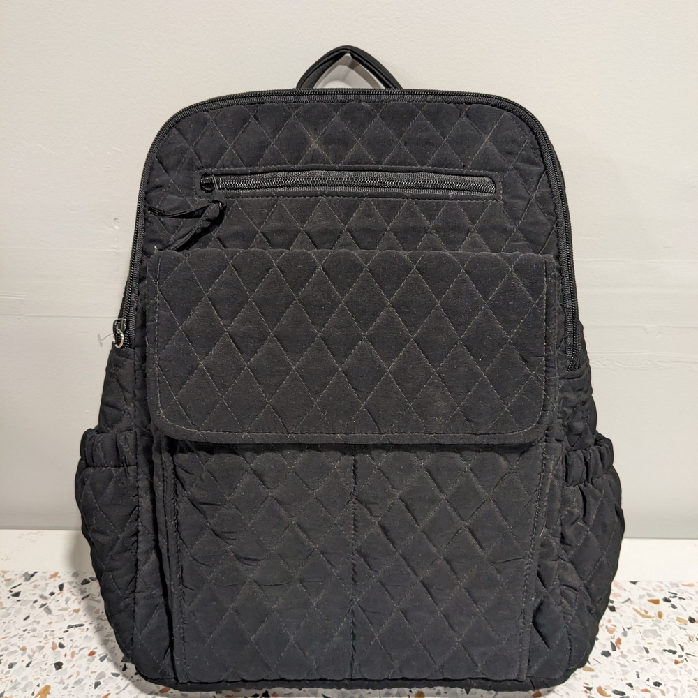 Quilted Black Backpack